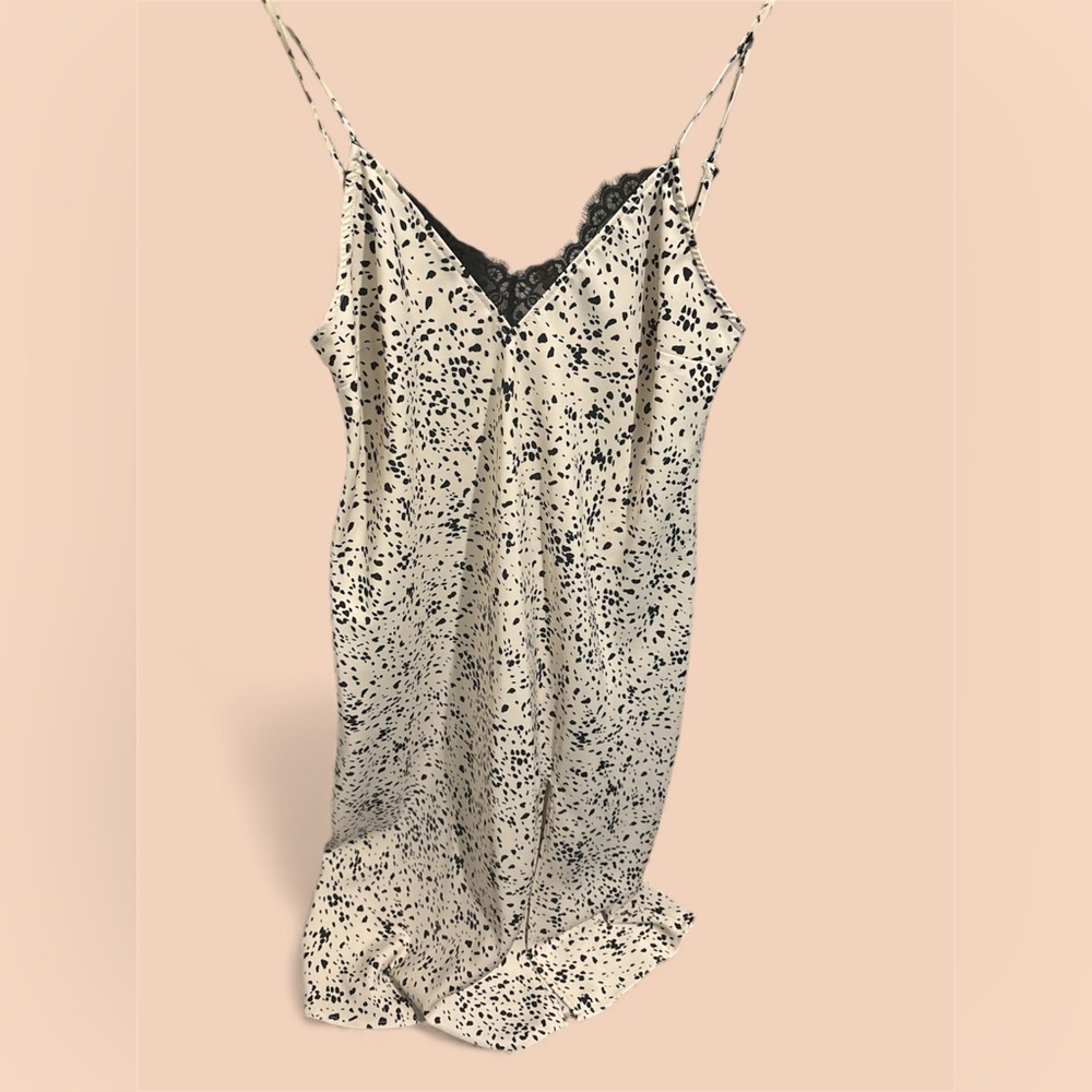 a new day Cream and Black Spotted Chemise